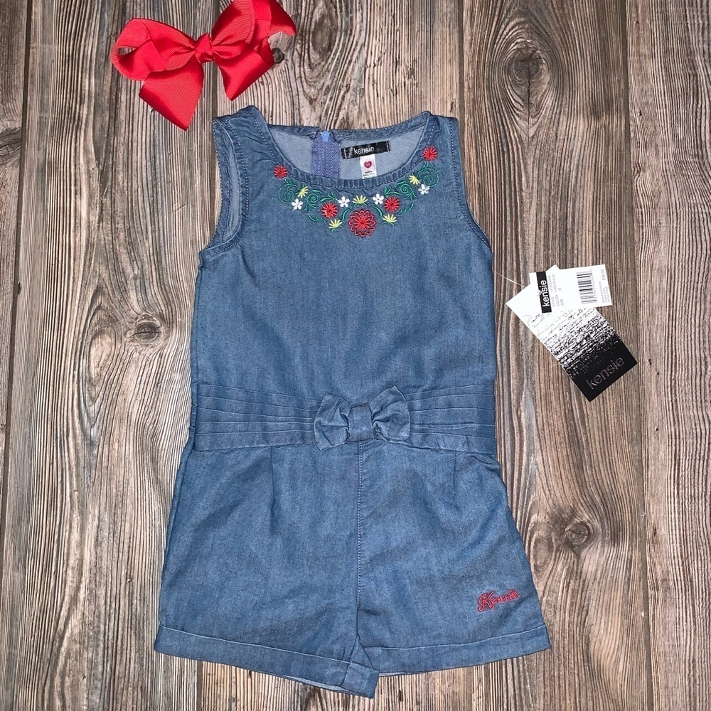 NWT Kensie Romper Forever Blue Floral Sleeveless 3T Soft